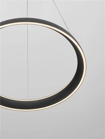 Lustra circulara aluminiu negru LED CCT OVIA 60cm