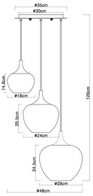 Lustră pe cablu Globo 15548-3HW MAXY 3xE27/40W/230V alb