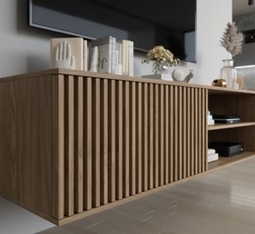 OFERTA Comoda TV de perete ENTSIAN 150x40cm, stejar artisan II. calitate