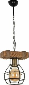 Lustra TULAY 6072, negru/stejar, lemn/metal, 14x70 cm