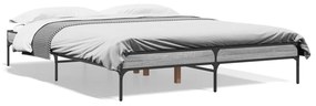 845014 vidaXL Cadru de pat, gri sonoma, 150x200 cm, lemn prelucrat și metal
