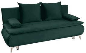 Canapea extensibila Sofie Lux, 203x92x86 cm, 3 locuri, lada pentru depozitare, verde pin