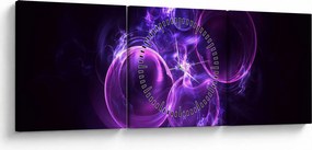 Tablou abstract cu bulbuci (cu ceas) (90x30 cm)