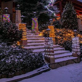 Instalație luminoasă - tip șarpe 9m 217LED 8 funcții, Alb cald