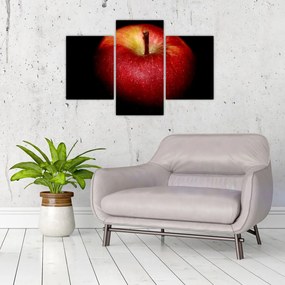 Tablou cu măr pe fundal negru (90x60 cm)