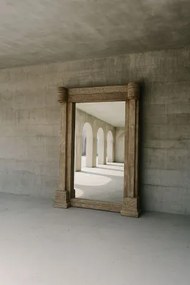 Oglindă din lemn masiv de tec sculptat manual, 150x18x210 cm, "Ancient"