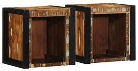 vidaXL Noptiere 2 buc multicolore 40x35x40 cm lemn masiv recuperat