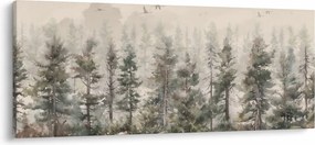 Tablou - Pădurea de pini I., aquarel (120x50 cm)