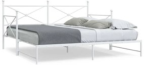vidaXL Pat de zi cu șuviț fără saltea Alb 100x200 cm Oțel