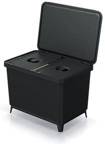 Coș de gunoi, 2 x 23 l, negru