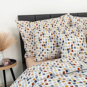 Lenjerie de pat din bumbac crep Kvalitex Mozaic, 240 x 220 cm, 2x 70 x 90 cm, 240 x 220 cm, 2 buc. 70 x 90 cm
