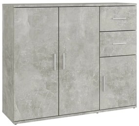 823273 vidaXL Servantă, gri beton, 91x29,5x75 cm, lemn prelucrat