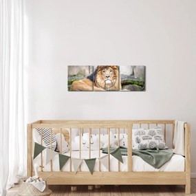 Tablou cu leu (cu ceas) (90x30 cm)