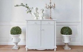 Dulap lemn masiv alb Pantofi Elizabeth, 95 × 39 × 98 cm