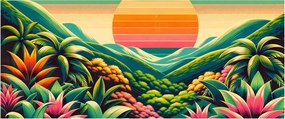 Tablou - Apus de soare multicolor (120x50 cm)