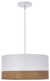 Lustră albă cu furnir și abajur textil ø 30 cm Bianco – Candellux Lighting