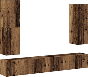 vidaXL Set dulap TV 4 piese montat pe perete lemn vechi lemn prelucrat