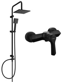 Mexen Tord set de duș cu pară de tip ploaie și baterie de duș Sabre, Neagră - 72140200-70