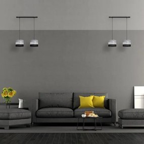 Lustră pe cablu HELEN 2xE27/15W/230V neagră/gri/argintie