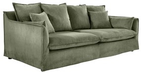 Canapea confortabila Heaven 200cm, catifea raiata verde