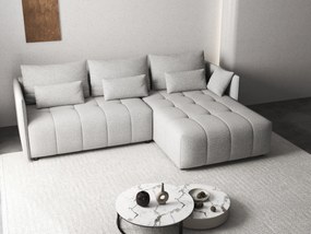 Colțar extensibil dumonde cu ladă de depozitare si sezut confortabil din spuma high-density, Malta Euphoria Dove 235x185 cm