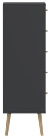 Comodă gri antracit înaltă 50x120 cm Bodo – Tvilum