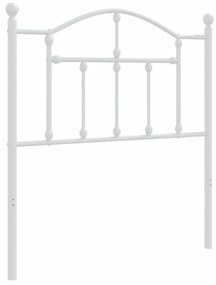 353515 vidaXL Tăblie de pat metalică, alb, 80 cm