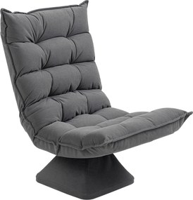 HOMCOM Fotoliu de Podea Relaxant Rotativ 360° cu Spătar Reglabil în 5 Poziții, 62x70x95 cm, Gri | Aosom Romania