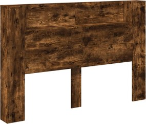 vidaXL Tăblie cap Stejar fumuriu 160 x 16,5 x 103,5 cm Lemn compozit