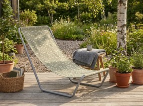 Sezlong pliabil de plaja SAND FLOWERS, verde