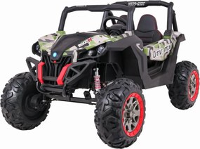 Masinuta Electrica cu acumulator pentru copii NOVOKIDS™ Buggy UTV , 2 locuri, 3-12 ani , max 50 kg , 2 Baterii de 12V, Lungime 124 cm, Camouflage