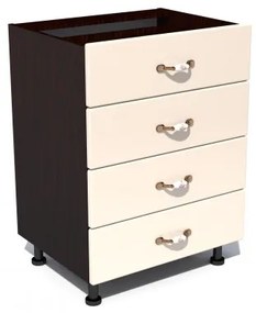 Corp inferior 60 cu 4 sertare Zebra MDF vanilie simplu