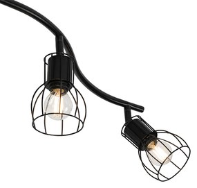 Plafoniera moderna cu spoturi neagra 145 cm 6 lumini - Botu