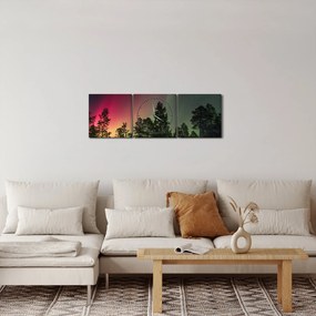 Tablou cu Northern Lights (cu ceas) (90x30 cm)