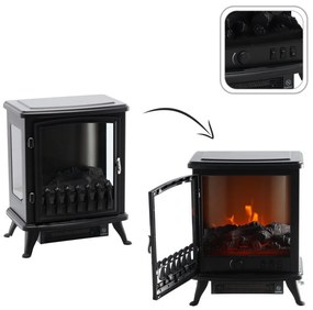 Șemineu electric - imitație de flacără - 41,5 x 28x 50,8 cm - 900/1800W