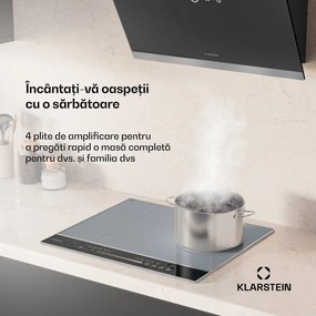 Klarstein DualTone Hybrid plită cu inducție, Zonă Flex, Afișaj LED, Control prin glisoare, 7200 W