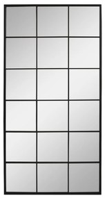 Oglindă mare de perete din metal, finisaj negru antichizat, Factory