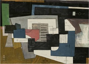 Tablou pe sticlă - Abstracție cubism (70x50 cm)