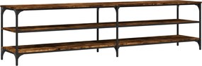 vidaXL Comodă TV, stejar fumuriu, 200x30x50 cm lemn prelucrat și metal