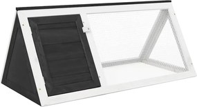 vidaXL Cușcă pentru iepuri și alte animale, gri, lemn