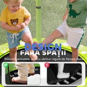 AIYAPLAY Trambulină pentru Copii 3-6 Ani cu Plasă de Siguranță, Փ140x190 cm, Verde | Aosom Romania