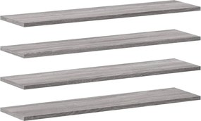 vidaXL Rafturi de perete, 4 buc., gri sonoma, 80x20x1,5 cm, lemn
