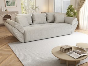 Canapea extensibilă dumonde cu ladă de depozitare si sezut confortabil din spuma high-density, Berlin Zoom Crem 250x100 cm