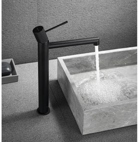 Sapho - Baterie pentru lavoar SOLARIS, 32 cm, negru mat