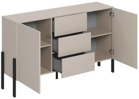 Comoda cu sertare Wezilo 154 cm - cașmir / negru Picioare