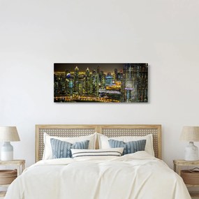Tablou cu oraș nocturn (120x50 cm)