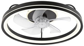 Plafonieră LED cu ventilator FARGO LED/37W/230V negru + telecomandă