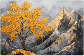 Tablou – Arbore auriu în munți (90x60 cm)
