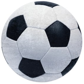 BAMBINO 2139 cerc covor lavabil - Fotbal pentru copii anti-alunecare - negru / alb - SECUNDAR-COTATI PRODUSUL