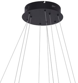 Lustra LED dimabila design modern casa scarii Wheel 6 Long neagra
